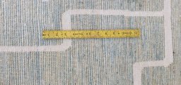 Full view of New Morocco rug from Pakistan, 302 × 253 cm in Green tones