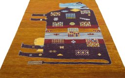 Close-up detail of Unknown Kilim Dastan rug from Turkey showing Cotton weave