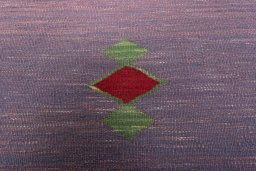 Backside of handmade New Kilim Sofre rug showing knot structure and weave density