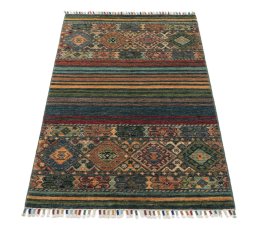 Surface texture of New Samarkand rug with natural Wool and intricate pattern