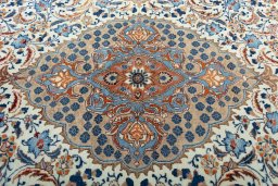 Central medallion detail of 2000s Kashmar rug from Iran / Persia