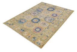 Close-up detail of New Samarkand rug from Pakistan showing Wool weave