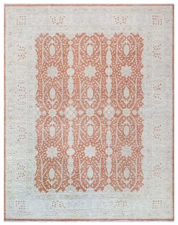 Full view of New Farahan rug from Pakistan, 355 × 269 cm in Red tones