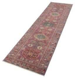 Close-up detail of New Kazak rug from Pakistan showing Wool weave