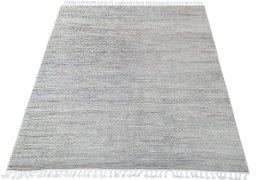 Corner detail of New Morocco rug showing border pattern and Wool pile