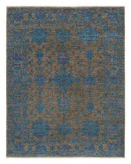 Full view of New Farahan rug from Pakistan, 192 × 150 cm in Gray tones