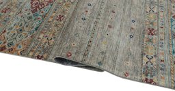 Close-up detail of New Samarkand rug from Pakistan showing Wool weave