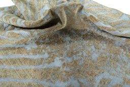 Corner detail of 1950s Vintage rug showing border pattern and Wool pile