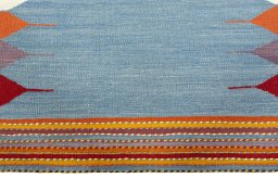 Central medallion detail of New Kilim Sofre rug from Turkey