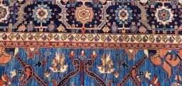 Full view of New Farahan rug from Pakistan, 450 × 364 cm in Blue tones