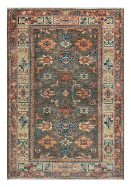 Full view of New Kazak rug from Pakistan, 143 × 98 cm in Gray tones