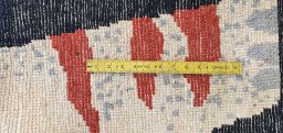 Full view of New Morocco rug from Pakistan, 183 × 125 cm in Gray tones