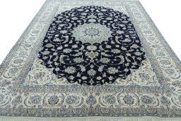 Surface texture of New Nain rug with natural Wool and intricate pattern