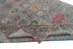 Central medallion detail of New Kazak rug from Pakistan