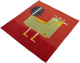 Corner detail of New Kilim Dastan rug showing border pattern and Wool pile