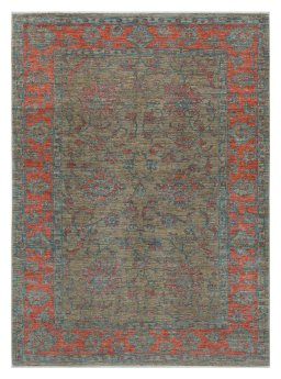 Full view of New Farahan rug from Pakistan, 238 × 173 cm in Brown tones