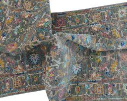 Full view of New Kazak rug from Pakistan, 182 × 123 cm in Gray tones