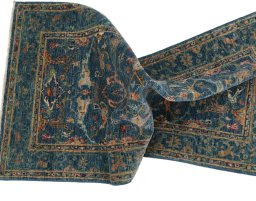 Full view of New Farahan rug from Pakistan, 136 × 73 cm in Blue tones