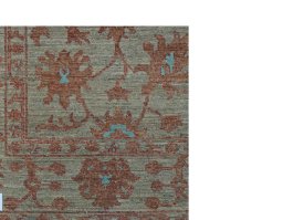 Corner detail of New Farahan rug showing border pattern and Wool pile