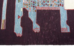 Close-up detail of New Kilim Dastan rug from Turkey showing Wool weave