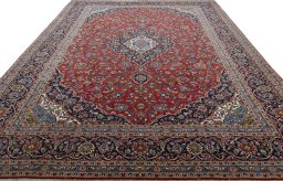 Surface texture of New Kashan rug with natural Cork and intricate pattern