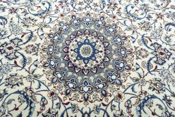 Central medallion detail of 2000s Nain rug from Iran / Persia