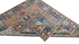 Central medallion detail of New Kazak rug from Pakistan