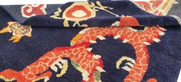 Close-up detail of New Morocco rug from Pakistan showing Wool weave