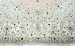 Full view of New Kashan rug from Iran / Persia, 304 × 202 cm in Red tones