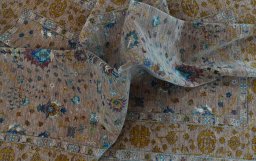 Full view of New Farahan rug from Pakistan, 240 × 168 cm in Yellow tones