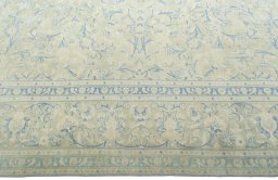 Full view of 1970s Vintage rug from Pakistan, 372 × 271 cm in Beige tones