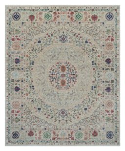Full view of New Haj-jalili rug from Pakistan, 300 × 250 cm in Beige tones
