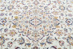 Central medallion detail of 2000s Kashan rug from Iran / Persia
