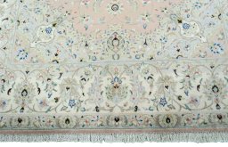 Full view of New Kashan rug from Iran / Persia, 301 × 198 cm in Red tones