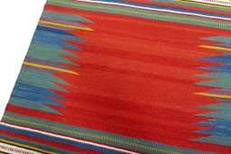 Surface texture of New Kilim Sofre rug with natural Wool and intricate pattern