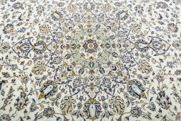 Central medallion detail of 2000s Kashan rug from Iran / Persia