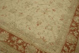 Close-up detail of New Farahan rug from Pakistan showing Cotton weave