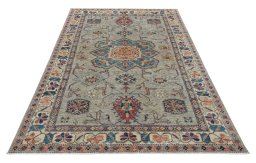 Surface texture of New Kazak rug with natural Wool and intricate pattern