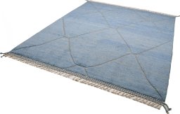 Close-up detail of New Morocco rug from Pakistan showing Wool weave