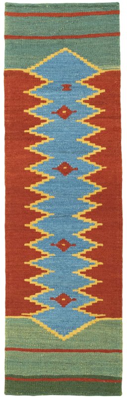 Full view of New Modern Design rug from Turkey, 176 × 52 cm in Multi Color tones
