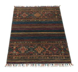 Surface texture of New Samarkand rug with natural Wool and intricate pattern