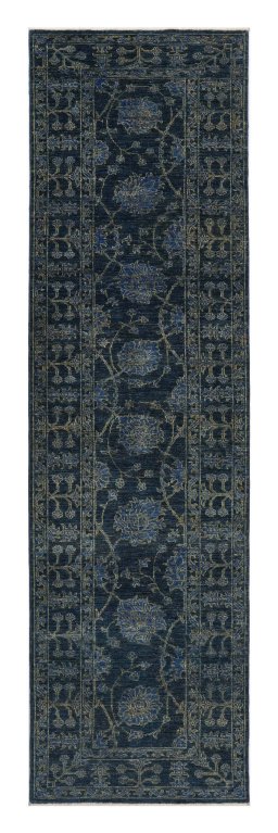 Full view of New Farahan rug from Pakistan, 294 × 80 cm in Blue tones