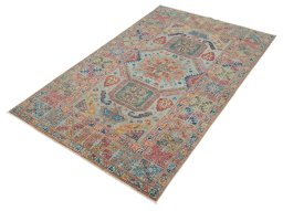 Close-up detail of New Kazak rug from Pakistan showing Wool weave
