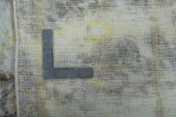 Close-up detail of 1950s Vintage rug from Pakistan showing Wool weave