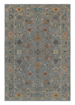 Full view of New Farahan rug from Pakistan, 297 × 202 cm in Gray tones