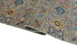 Close-up detail of New Samarkand rug from Pakistan showing Wool weave
