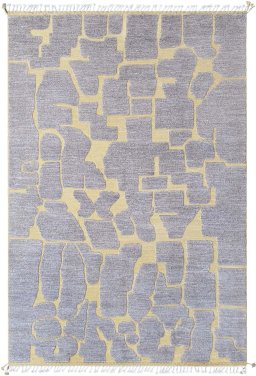 Full view of New Morocco rug from Pakistan, 302 × 203 cm in Gray tones