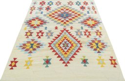 Close-up detail of New Modern Design rug from Turkey showing Wool weave