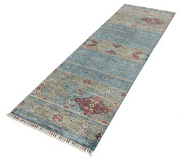 Close-up detail of New Samarkand rug from Pakistan showing Wool weave