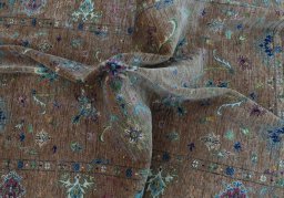Full view of New Farahan rug from Pakistan, 239 × 169 cm in Yellow tones